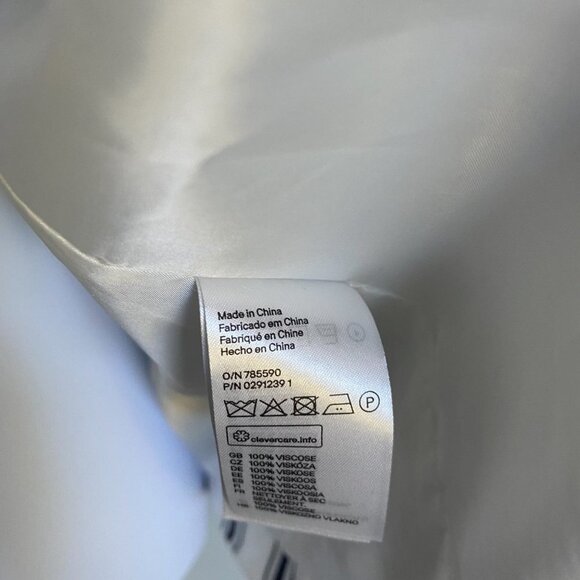 H&M White and Grey Striped Wrap Top Black Tie Belt Womens Small - Picture 9 of 10